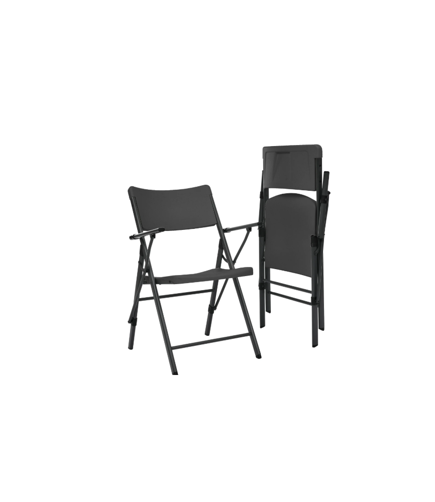 Commercial Plastic Folding Chair with Armrests (Set of 2)