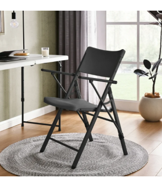 Commercial Plastic Folding Chair with Armrests (Set of 2)