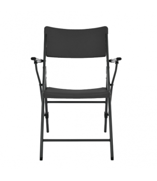 Commercial Plastic Folding Chair with Armrests (Set of 2)