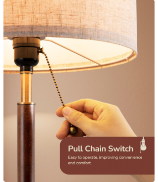 Linen Fabric Lamp Table Lamp Solid Wood Desk Lamp