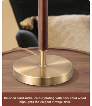 Linen Fabric Lamp Table Lamp Solid Wood Desk Lamp