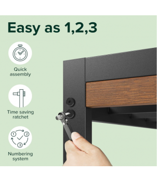 Bamboo and Metal Platform Bed Frame with Headboard