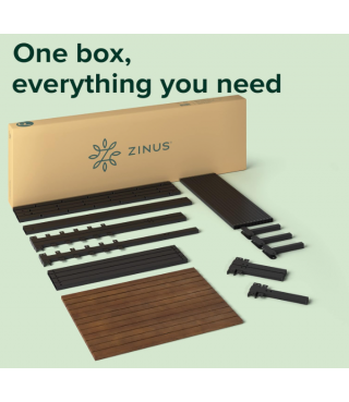 Bamboo and Metal Platform Bed Frame with Headboard