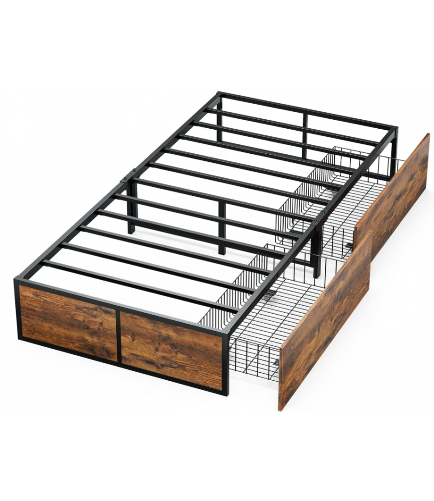 Bed Frame with 2 XL Storage Drawers