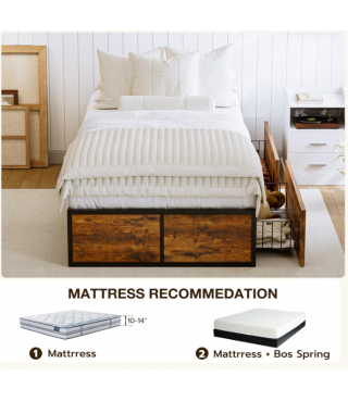 Bed Frame with 2 XL Storage Drawers