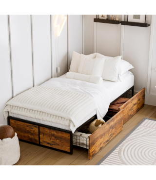 Bed Frame with 2 XL Storage Drawers