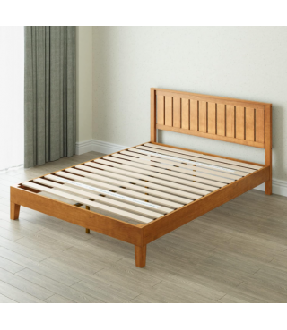 Deluxe Wood Platform Bed Frame with Headboard