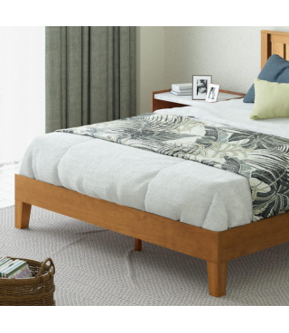 Deluxe Wood Platform Bed Frame with Headboard