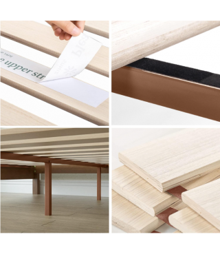 Deluxe Wood Platform Bed Frame with Headboard