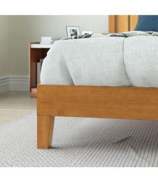 Deluxe Wood Platform Bed Frame with Headboard