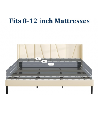 Bed Frame with Headboard and Wingback