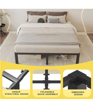 Full Size Bed Frames with Wood Slats 14''