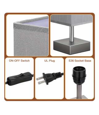 Boxed Table Lamp for Bedroom/ Bedside Lamps for Nightstand, Minimalist