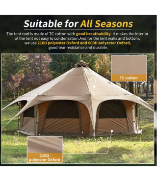 Canvas Tent Bell Tent with Stove 13.4'