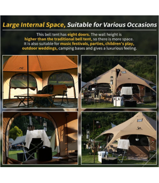 Canvas Tent Bell Tent with Stove 13.4'