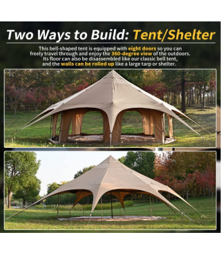 Canvas Tent Bell Tent with Stove 13.4'