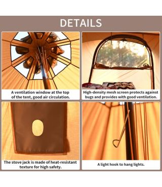 Canvas Tent Bell Tent with Stove 13.4'