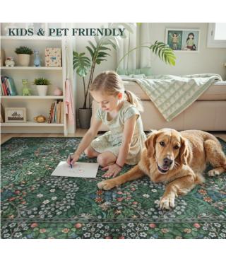 Dark Green Grden Area Rugs