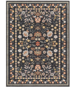 Boho Area Rug Living Room Rugs - Washable Neutral Modern Abstract Soft