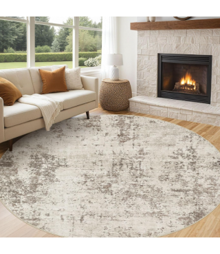 Boho Area Rug Living Room Rugs - Washable Neutral Modern Abstract Soft