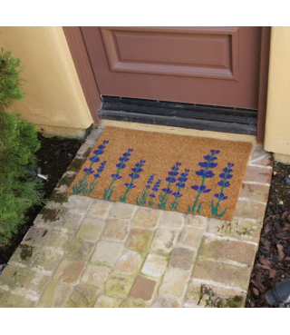 Purple English Lavender Flower Doormat, 18" x 30"