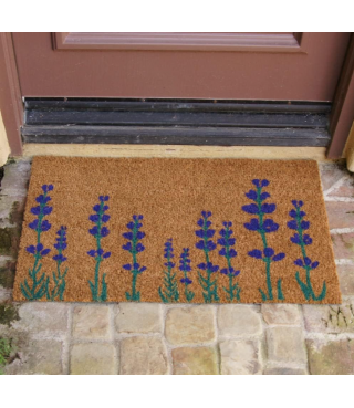 Purple English Lavender Flower Doormat, 18" x 30"